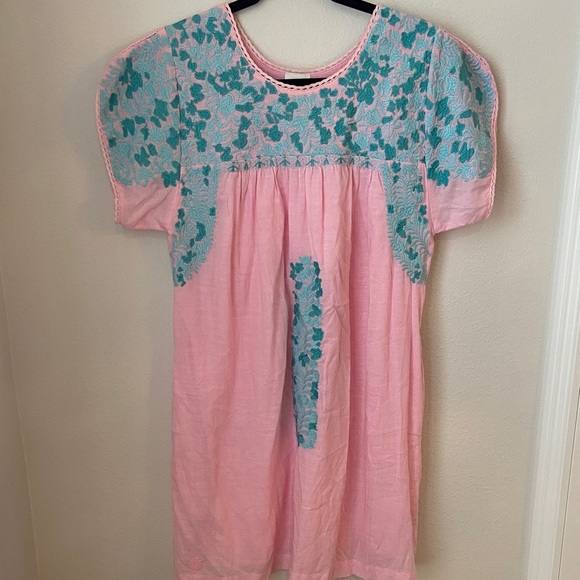 J Marie Pink Embroidered Dress - Picture 1 of 4